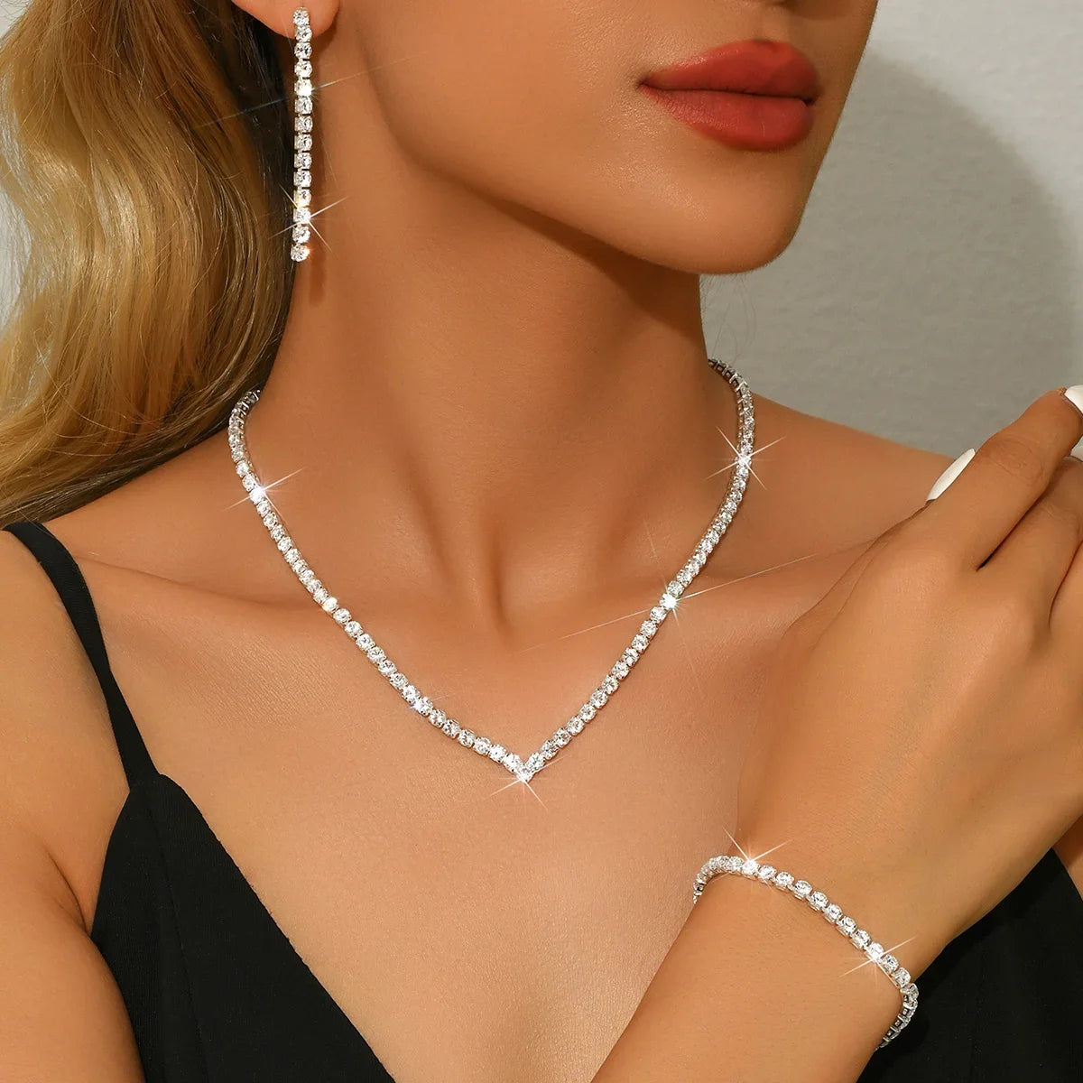 Necklace Earrings Bracelet Women’s Jewelry Set