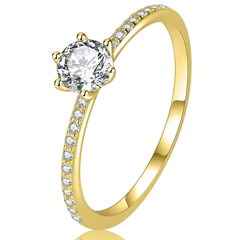 Classic Zircon Engagement Ring Women