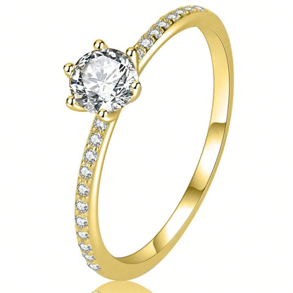 Classic Zircon Engagement Ring Women