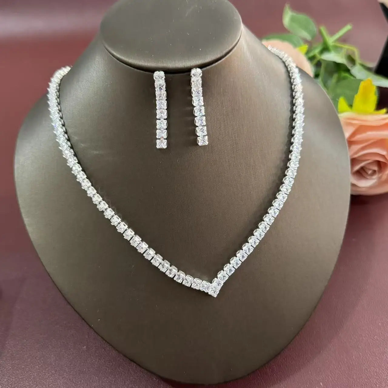 3-Piece Bridal Jewelry Set – Necklace, Earrings, and Ring