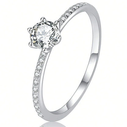 Classic Zircon Engagement Ring Women
