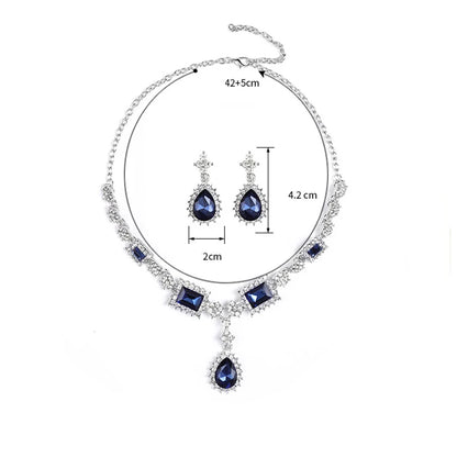 Bridal Necklace Drop Earrings Jewelry Set