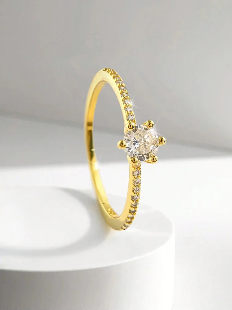 Classic Zircon Engagement Ring Women