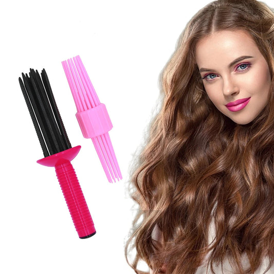 2PCS Curling Roll Comb, Curling Roll Comb for Curly Hair, 3 Different Sizes of Styler for Curly Hair, Hair Curling Roll Comb