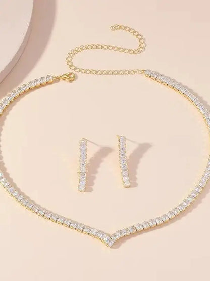 3-Piece Bridal Jewelry Set – Necklace, Earrings, and Ring