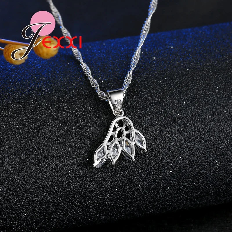 Sterling Silver Necklace Earrings Jewelry Set