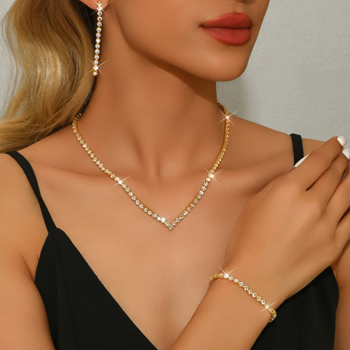 Necklace Earrings Bracelet Women’s Jewelry Set