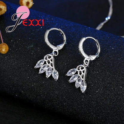 Sterling Silver Necklace Earrings Jewelry Set