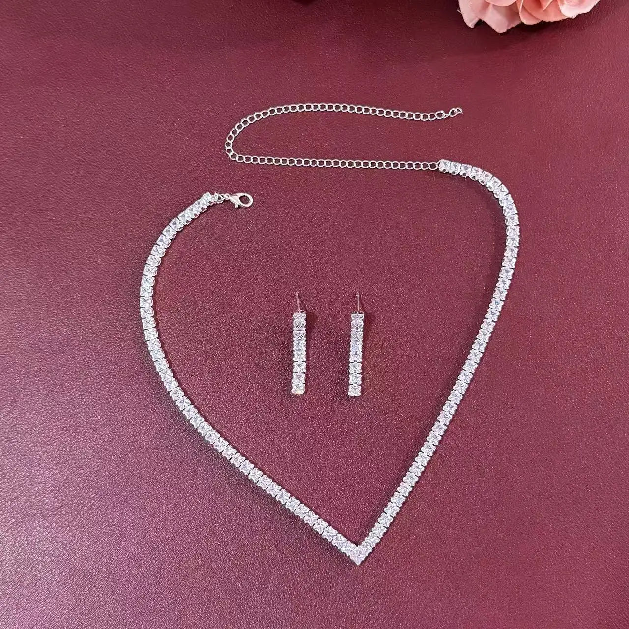 3-Piece Bridal Jewelry Set – Necklace, Earrings, and Ring