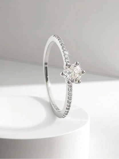 Classic Zircon Engagement Ring Women
