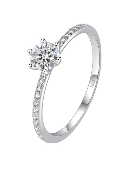 Classic Zircon Engagement Ring Women