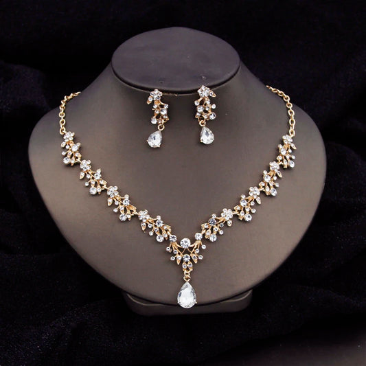 Bridal Choker Necklace Crown Jewelry Set