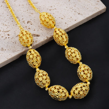 Golden Necklace Earrings Ring Jewelry Set
