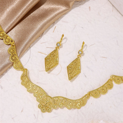 Elegant Wedding Jewelry Necklace Earrings Set